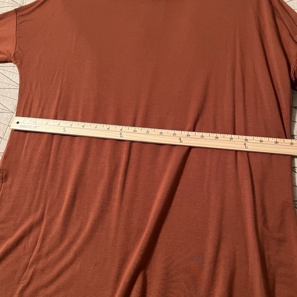 Francesca's Oversized Rust Split HemTunic, Flowy Light Loose Top Raw Edge Hem XS - Picture 4 of 4